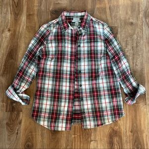 L.l. Bean Stewart plaid slightly fitted flannel button down